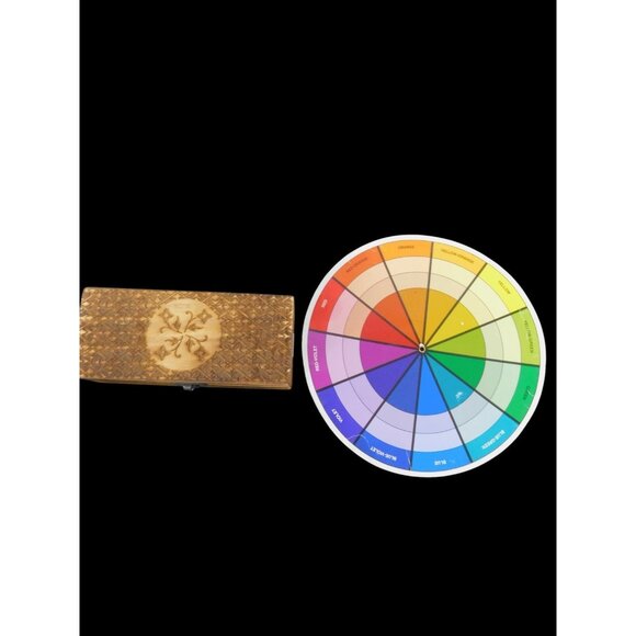 Hand Carved Wooden Box Tarot Floral Motif Latch Closure Storage Jewelry Decor - Picture 11 of 12